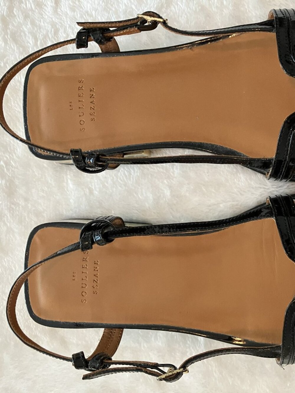 Sezane's Low Josepha Sandal Flats in Black Patent Fr 37, US 6 (really a US 7) - Picture 4 of 14